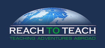 REACH to TEACH blue and green logo